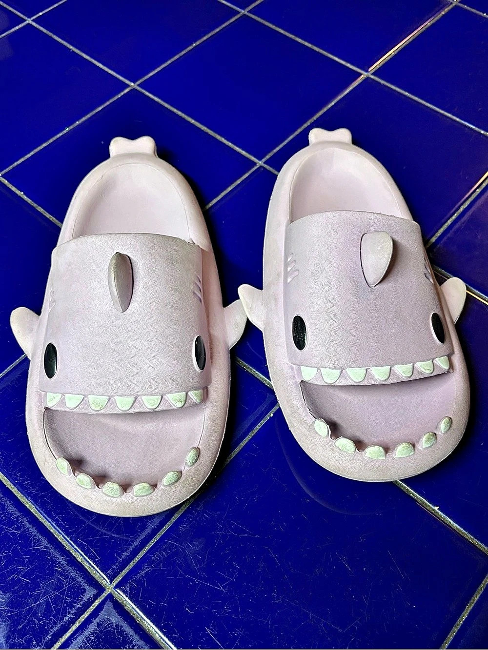 Shark Slides Character Slippers in Pink